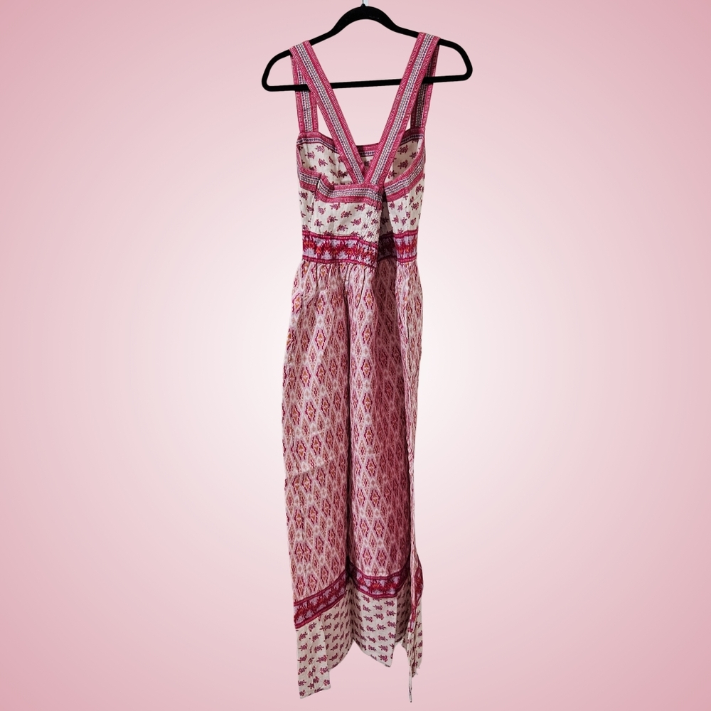 Faherty Gracie Maxi Dress Women Clara Ikat Large Boho NWT - Picture 3 of 7